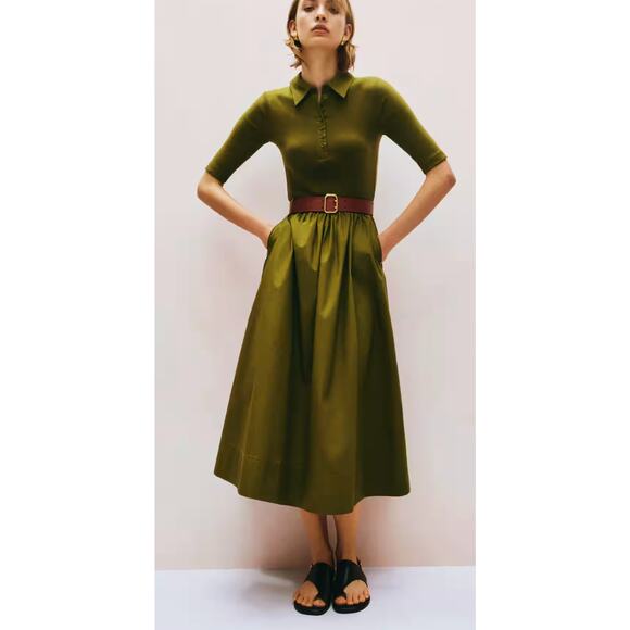 Me+Em Mixed Media Shirt Collar Maxi Dress size US 4 - Picture 7 of 7